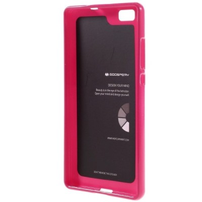 Huawei P8 Lite Mercury tamsiai rožinis kieto silikono TPU dėklas - nugarėlė / Priedai.lt