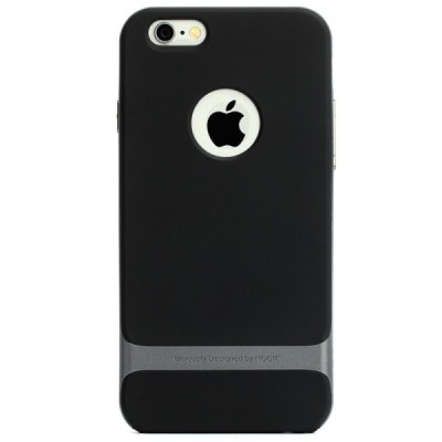 „Rock“ Royce pastiprinātas aizsardzības melns apmales pelēkā krāsā Apple iPhone 6 (6s) apvalks / Vacins.lv