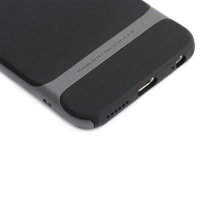 „Rock“ Royce pastiprinātas aizsardzības melns apmales pelēkā krāsā Apple iPhone 6 (6s) apvalks / Vacins.lv