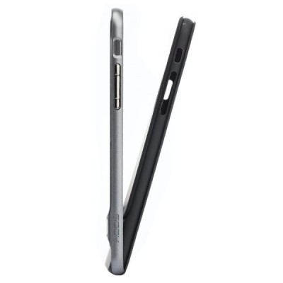 „Rock“ Royce pastiprinātas aizsardzības melns apmales pelēkā krāsā Apple iPhone 6 (6s) apvalks / Vacins.lv