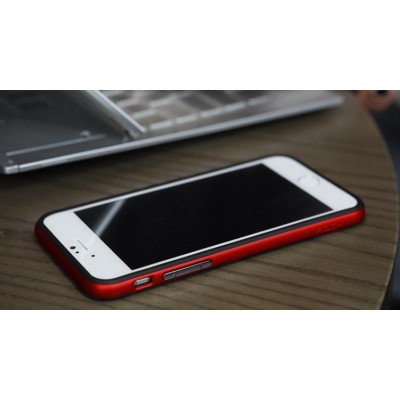 „Rock“ Royce sustiprintos apsaugos Apple iPhone 6 (6s) juodas raudonos spalvos apvadais kieto silikono (TPU) ir plastiko dėklas 