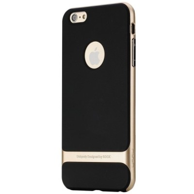 „Rock“ Royce sustiprintos apsaugos Apple iPhone 6 Plus (6s Plus) juodas aukso spalvos apvadais kieto silikono (TPU) ir plastiko 
