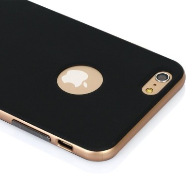 „Rock“ Royce sustiprintos apsaugos Apple iPhone 6 Plus (6s Plus) juodas aukso spalvos apvadais kieto silikono (TPU) ir plastiko 