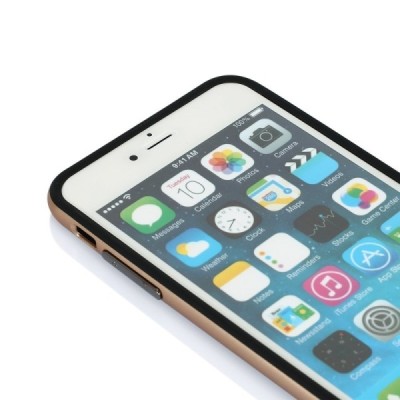 „Rock“ Royce sustiprintos apsaugos Apple iPhone 6 Plus (6s Plus) juodas aukso spalvos apvadais kieto silikono (TPU) ir plastiko 