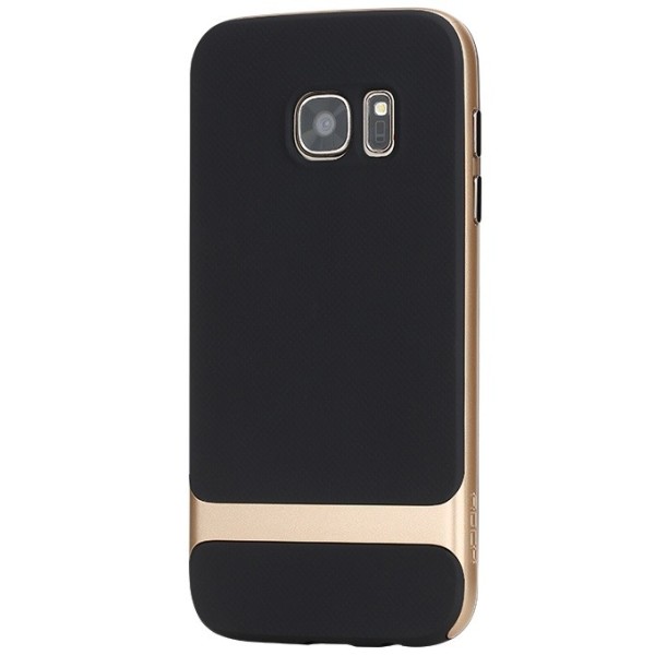 „Rock“ Royce apvalks - melns apmales zeltā krāsā (Galaxy S7)
