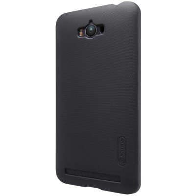 Asus Zenfone Max (ZC550KL) Nillkin Frosted Shield melns plastmasas apvalks + ekrāna aizsargplēve / Vacins.lv