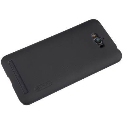 Asus Zenfone Max (ZC550KL) Nillkin Frosted Shield melns plastmasas apvalks + ekrāna aizsargplēve / Vacins.lv