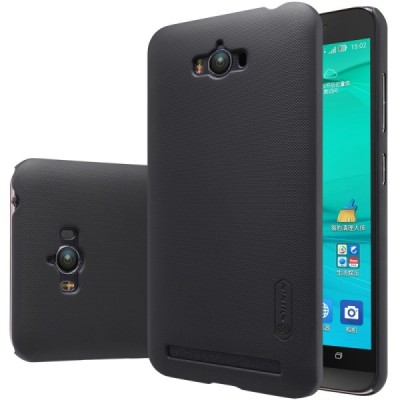 Asus Zenfone Max (ZC550KL) Nillkin Frosted Shield melns plastmasas apvalks + ekrāna aizsargplēve / Vacins.lv