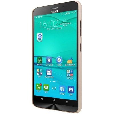 Asus Zenfone Max (ZC550KL) Nillkin Frosted Shield auksinis plastikinis dėklas + apsauginė ekrano plėvelė / Priedai.lt
