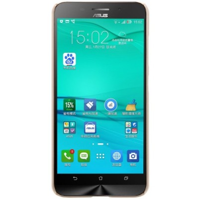 Asus Zenfone Max (ZC550KL) Nillkin Frosted Shield auksinis plastikinis dėklas + apsauginė ekrano plėvelė / Priedai.lt