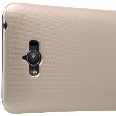 Asus Zenfone Max (ZC550KL) Nillkin Frosted Shield auksinis plastikinis dėklas + apsauginė ekrano plėvelė / Priedai.lt
