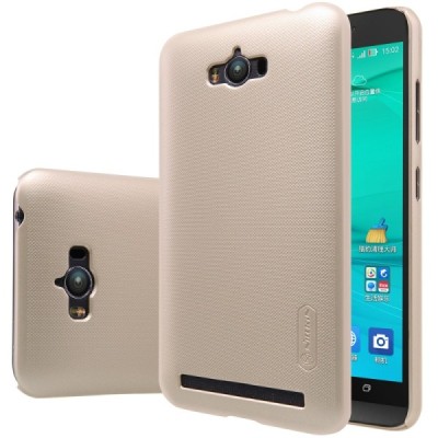 Asus Zenfone Max (ZC550KL) Nillkin Frosted Shield auksinis plastikinis dėklas + apsauginė ekrano plėvelė / Priedai.lt