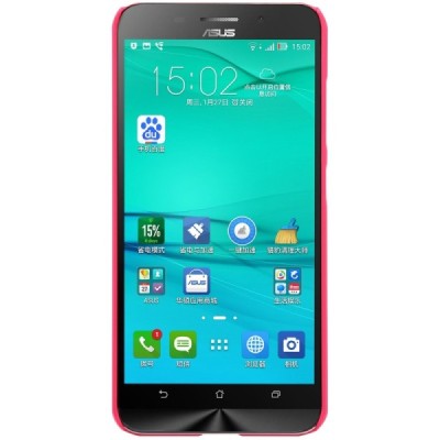 Asus Zenfone Max (ZC550KL) Nillkin Frosted Shield raudonas plastikinis dėklas + apsauginė ekrano plėvelė / Priedai.lt