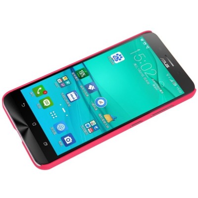 Asus Zenfone Max (ZC550KL) Nillkin Frosted Shield raudonas plastikinis dėklas + apsauginė ekrano plėvelė / Priedai.lt