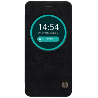 Prabangus „Nillkin“ Qin serijos juodas odinis atverčiamas Asus Zenfone Max (ZC550KL) dėklas - knygutė / Priedai.lt