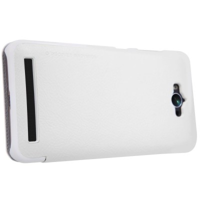 Greznais „Nillkin“ Qin sērijas ādas atvērams balts Asus Zenfone Max (ZC550KL) maciņš / Vacins.lv