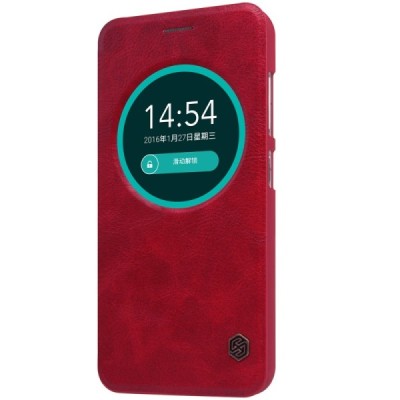 Greznais „Nillkin“ Qin sērijas ādas atvērams sarkans Asus Zenfone Max (ZC550KL) maciņš / Vacins.lv