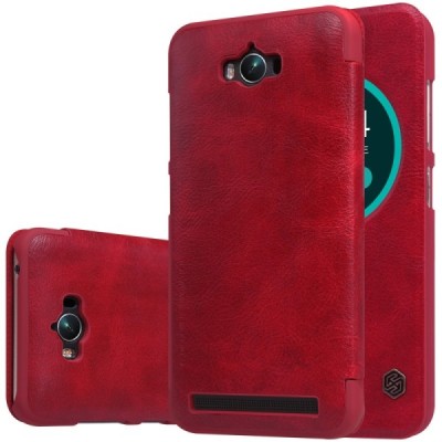 Greznais „Nillkin“ Qin sērijas ādas atvērams sarkans Asus Zenfone Max (ZC550KL) maciņš / Vacins.lv