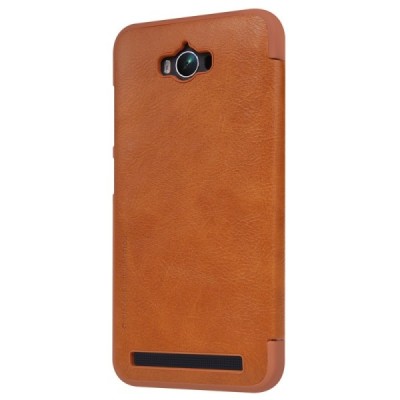 Greznais „Nillkin“ Qin sērijas ādas atvērams brūns Asus Zenfone Max (ZC550KL) maciņš / Vacins.lv