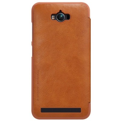Greznais „Nillkin“ Qin sērijas ādas atvērams brūns Asus Zenfone Max (ZC550KL) maciņš / Vacins.lv