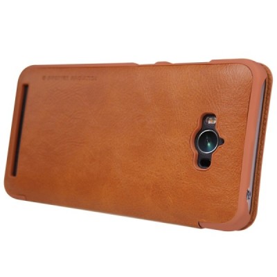 Greznais „Nillkin“ Qin sērijas ādas atvērams brūns Asus Zenfone Max (ZC550KL) maciņš / Vacins.lv