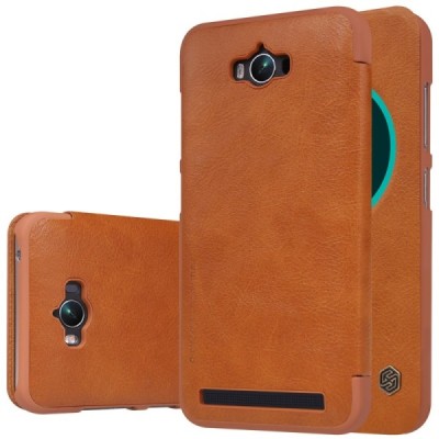 Greznais „Nillkin“ Qin sērijas ādas atvērams brūns Asus Zenfone Max (ZC550KL) maciņš / Vacins.lv