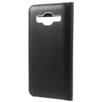 Samsung Galaxy J3 2016 (J320) melns atvēramais Smart Window ādas maciņš / Vacins.lv