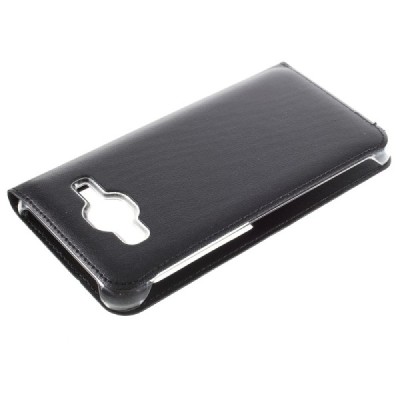 Samsung Galaxy J3 2016 (J320) melns atvēramais Smart Window ādas maciņš / Vacins.lv