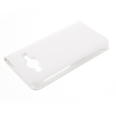 Samsung Galaxy J3 2016 (J320) baltas odinis atverčiamas „Smart Window“ dėklas su langeliu / Priedai.lt