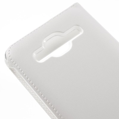 Samsung Galaxy J3 2016 (J320) baltas odinis atverčiamas „Smart Window“ dėklas su langeliu / Priedai.lt