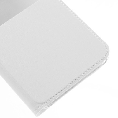 Samsung Galaxy J3 2016 (J320) baltas odinis atverčiamas „Smart Window“ dėklas su langeliu / Priedai.lt