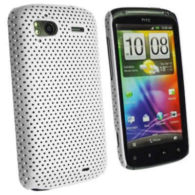 HTC Sensation baltas tinklelio formos dėklas / Priedai.lt