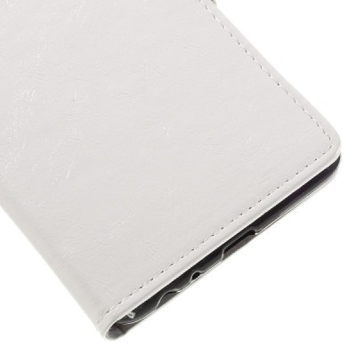 LG Stylus 2 (K520) atvēramais ādas balts maciņš (maks) / Vacins.lv