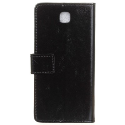 LG X-Screen (K500N) atvēramais ādas melns maciņš (maks) / Vacins.lv