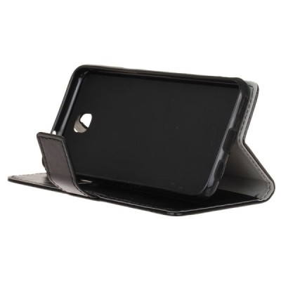 LG X-Screen (K500N) atvēramais ādas melns maciņš (maks) / Vacins.lv