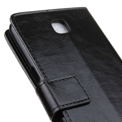 LG X-Screen (K500N) atvēramais ādas melns maciņš (maks) / Vacins.lv