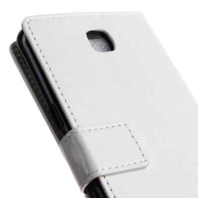 LG X-Screen (K500N) atvēramais ādas balts maciņš (maks) / Vacins.lv