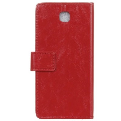 LG X-Screen (K500N) atvēramais ādas sarkans maciņš (maks) / Vacins.lv