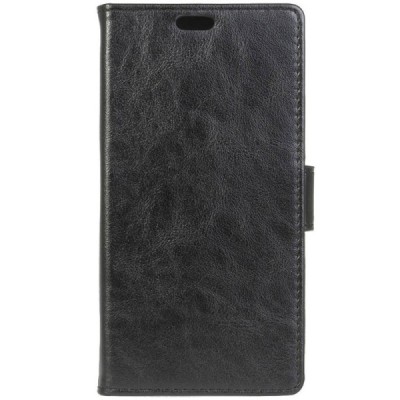 LG K8 (K350N) atverčiamas juodas odinis dėklas - piniginė / Priedai.lt