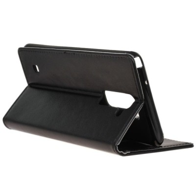 LG K8 (K350N) atverčiamas juodas odinis dėklas - piniginė / Priedai.lt