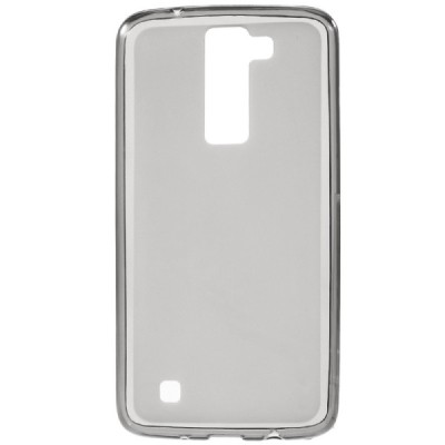 LG K8 (K350N) kieto silikono TPU skaidrus pilkas dėklas - nugarėlė / Priedai.lt
