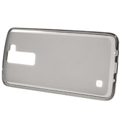 LG K8 (K350N) kieto silikono TPU skaidrus pilkas dėklas - nugarėlė / Priedai.lt