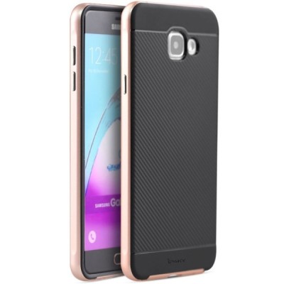 Samsung Galaxy Galaxy A5 (2016) A510 „IPAKY“ cieta silikona (TPU) melns apvalks (apmales - rozā krāsā) / Vacins.lv