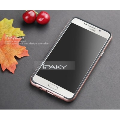 Samsung Galaxy Galaxy A5 (2016) A510 „IPAKY“ cieta silikona (TPU) melns apvalks (apmales - rozā krāsā) / Vacins.lv