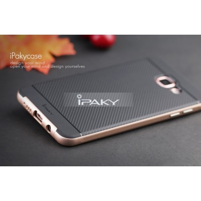 Samsung Galaxy Galaxy A5 (2016) A510 „IPAKY“ cieta silikona (TPU) melns apvalks (apmales - rozā krāsā) / Vacins.lv