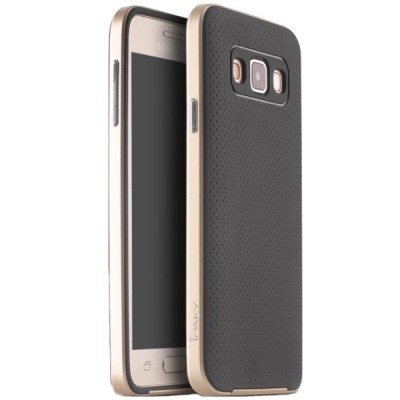 Samsung Galaxy A3 (A300) „IPAKY“ kieto silikono TPU juodas (auksiniais apvadais) dėklas - nugarėlė / Priedai.lt