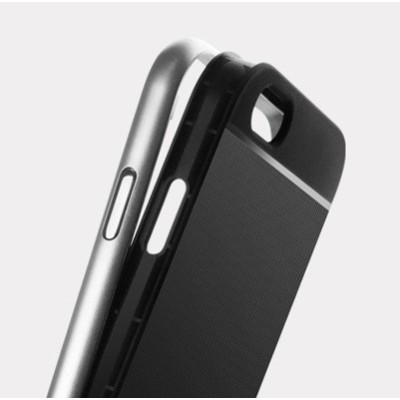 Apple iPhone 6 / 6s „IPAKY“ kieto silikono TPU juodas (sidabriniais apvadais) dėklas - nugarėlė / Priedai.lt