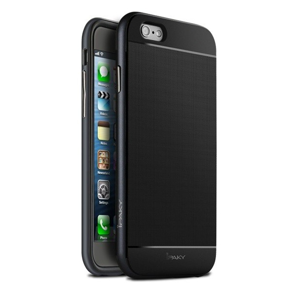 „IPAKY“ kieto silikono (TPU) dėklas - juodas (iPhone 6 Plus / 6s Plus)