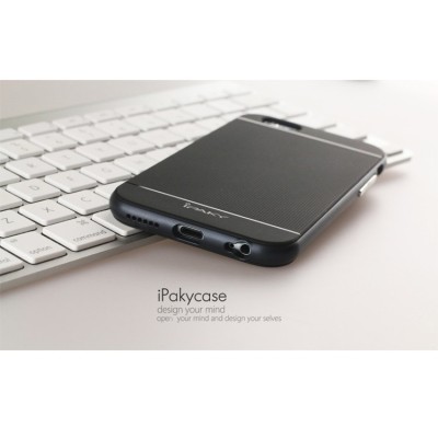 Apple iPhone 6 Plus / 6s Plus „IPAKY“ kieto silikono TPU juodas (juodais apvadais) dėklas - nugarėlė / Priedai.lt