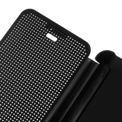 HTC Desire 626 Smart Dot View atvērams melns maciņš - maks / Vacins.lv